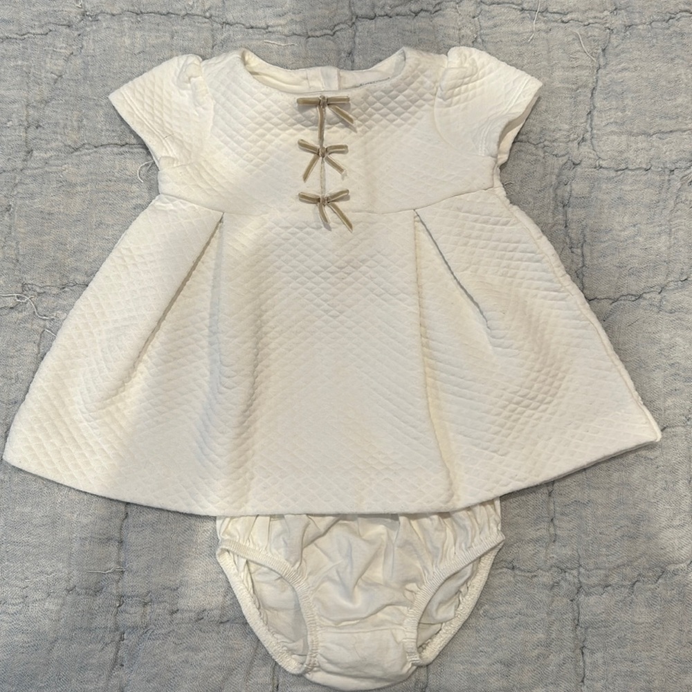 Janie and Jack white dress.  Like new, perfect condition.  Size 0-3 months
